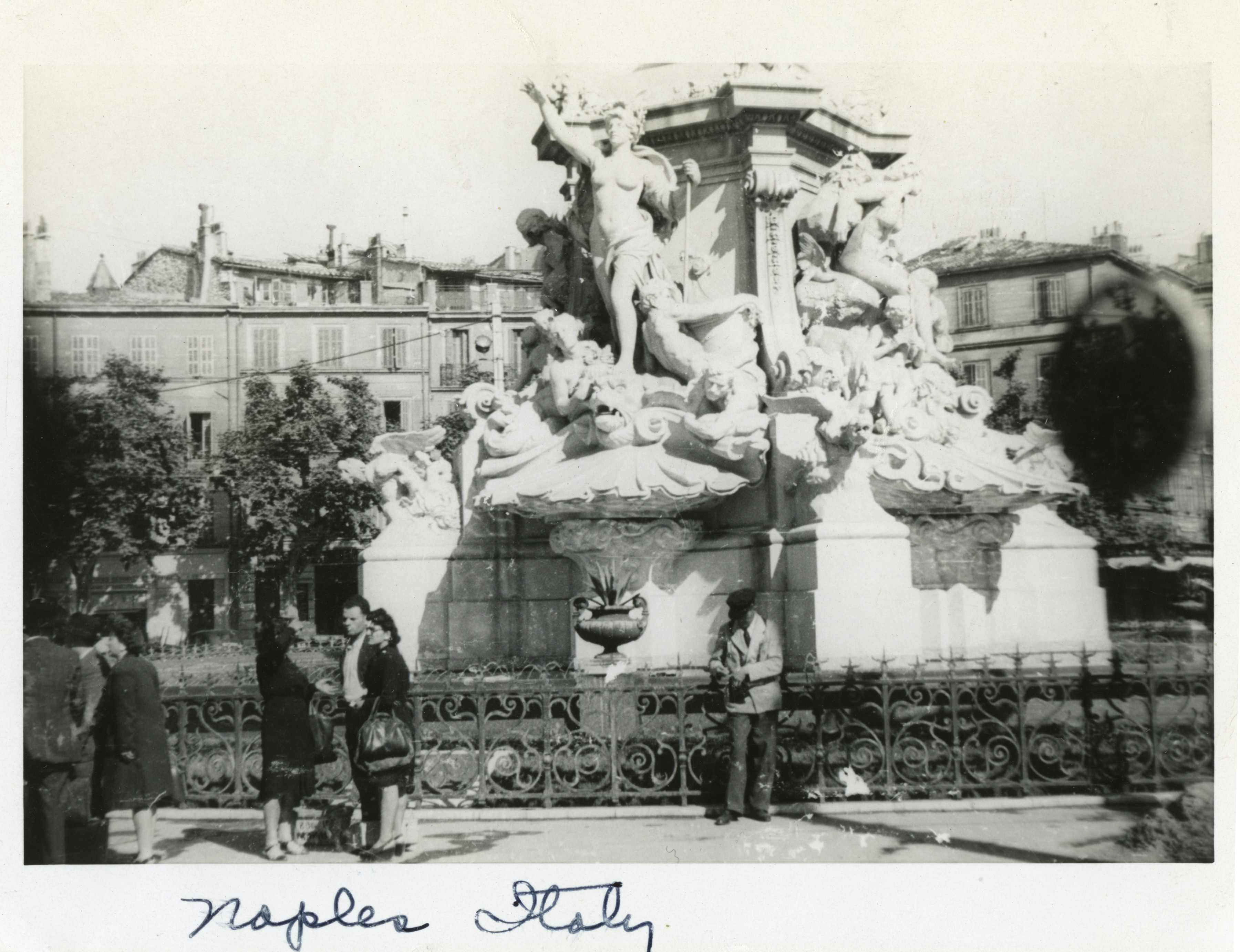 Elaborate fountain in Naples, Italy | The Digital Collections of the National WWII Museum : Oral ...