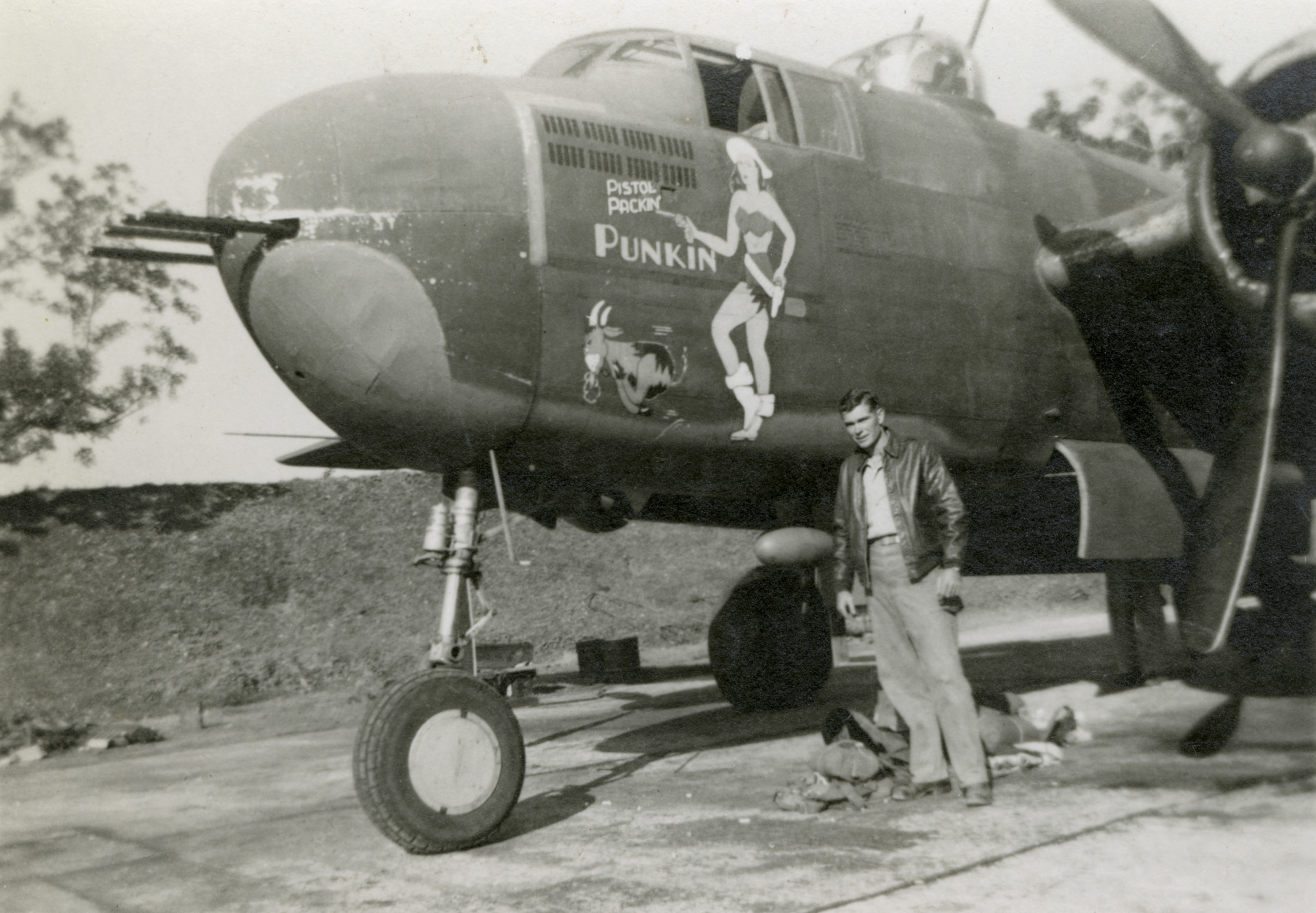 USAAF B25 Bomber Nose Art Wolf Bait  WW2 WWII 8x10