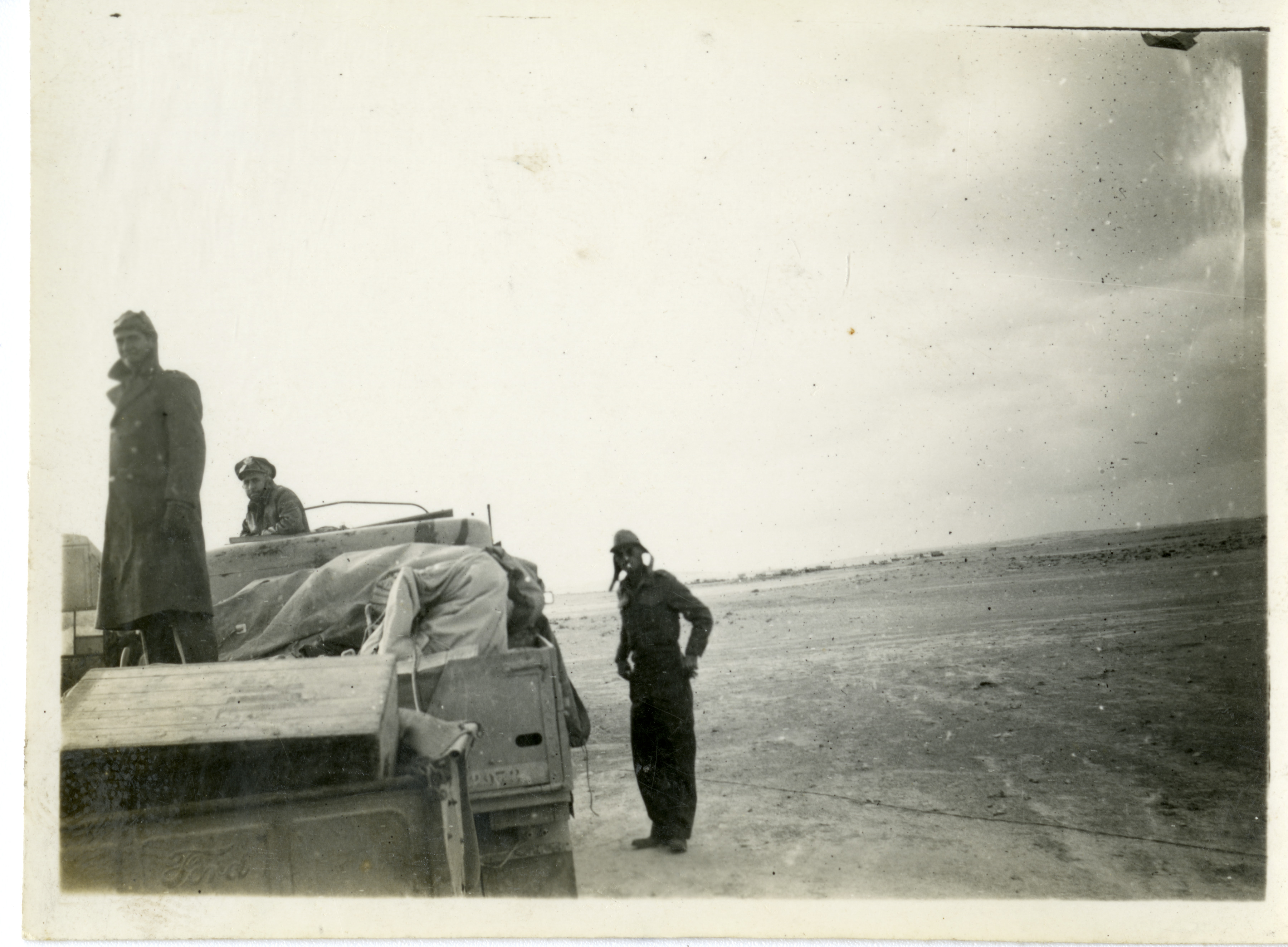 United States airmen with a truck in a desert in North Africa, 1942-43 ...