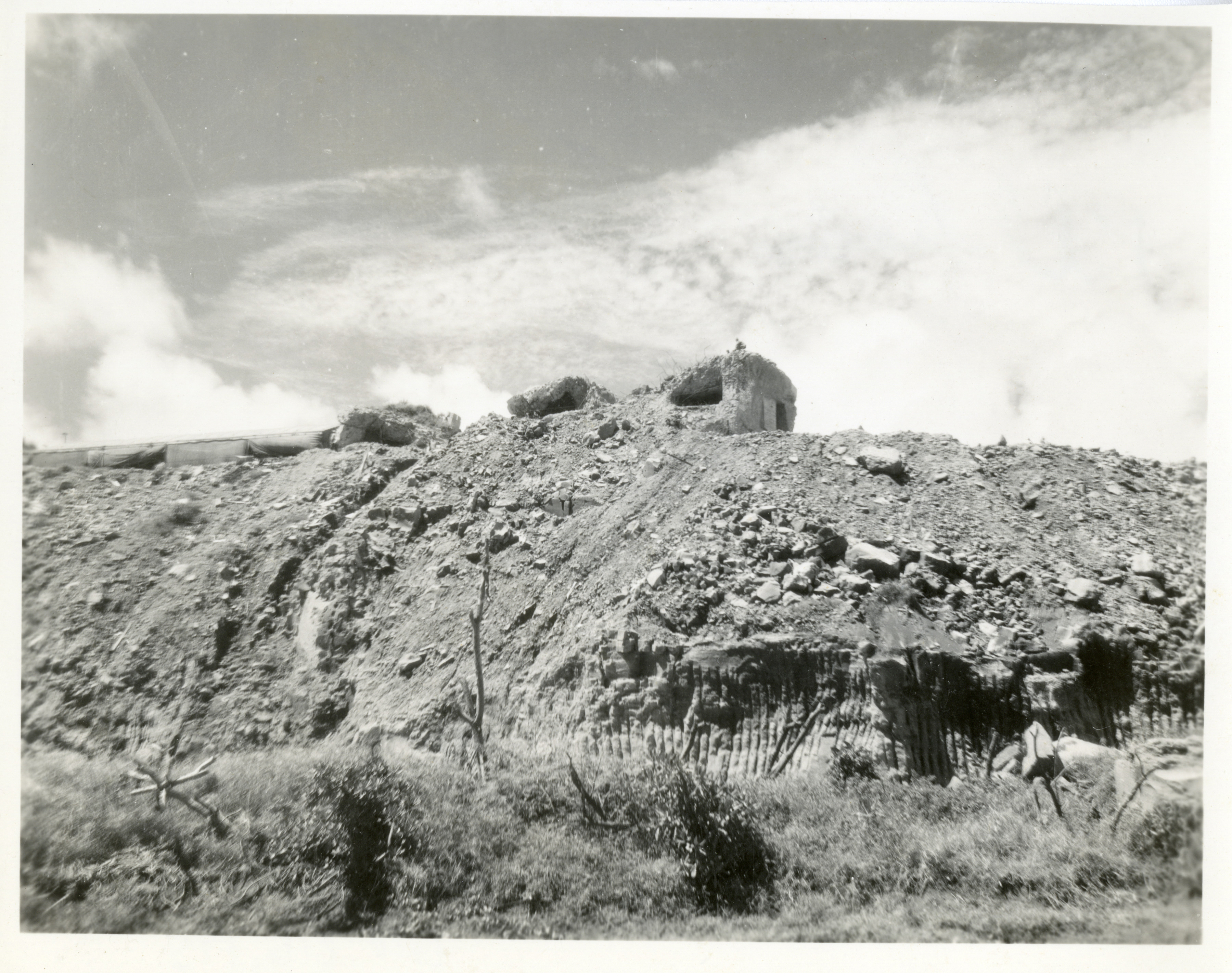 War Damaged Japanese Pillboxes On A Cliff On Iwo Jima 1945 46 The 