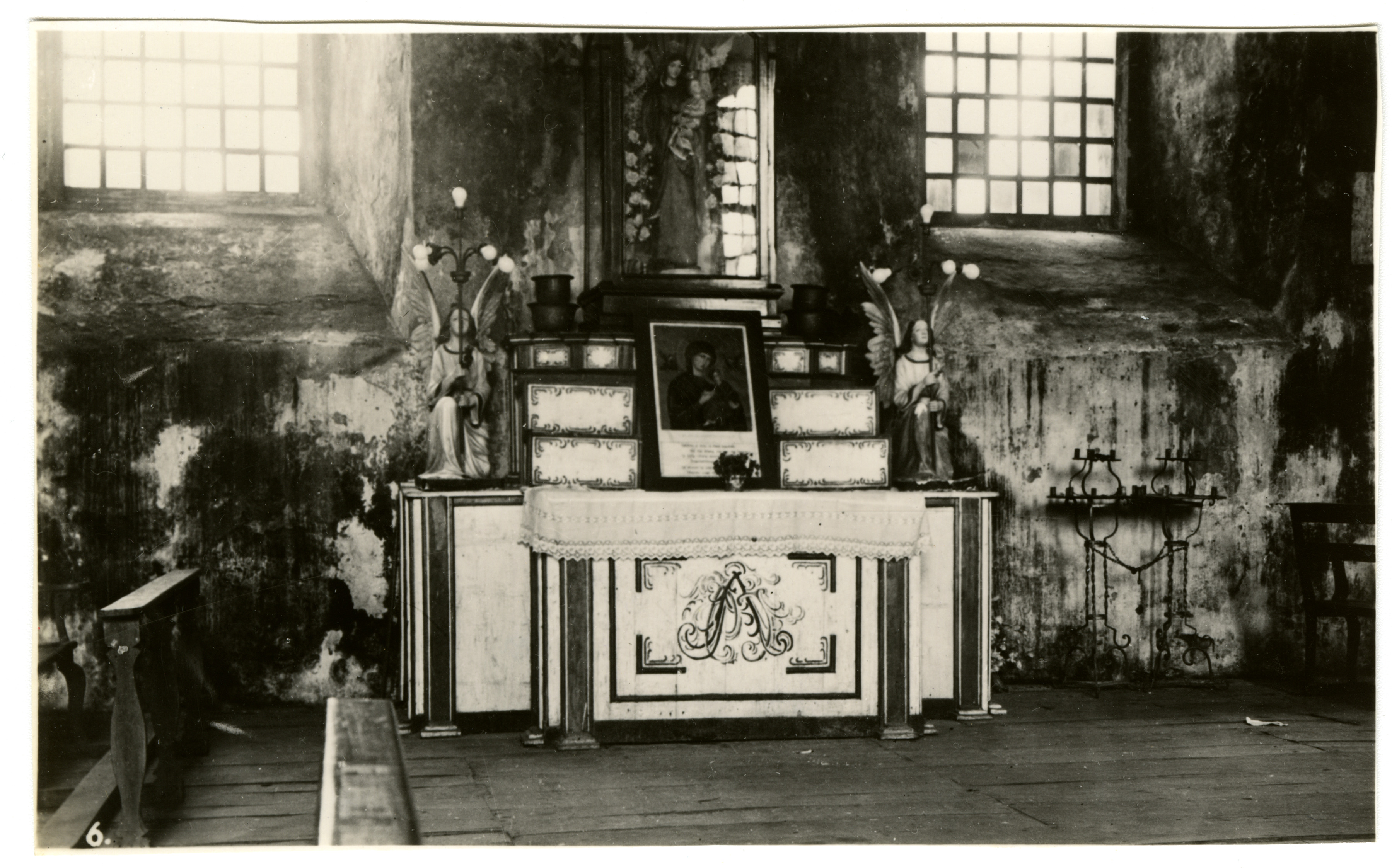 An altar inside of a church in BayBay, Philippines in 1944 | The ...