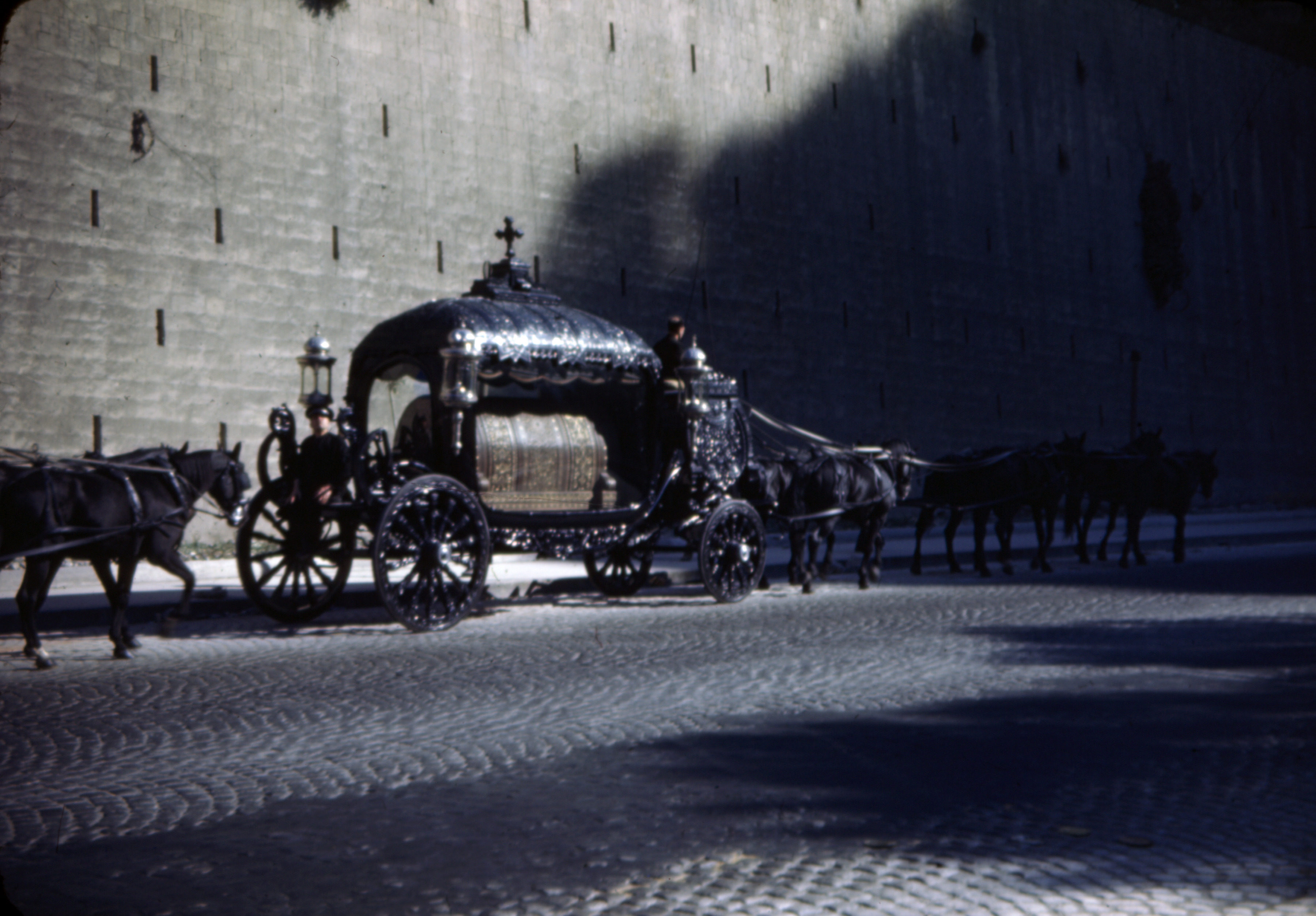A horse-drawn funeral carriage with a decorated coffin in Naples, Italy in  1944 or 1945 | The Digital Collections of the National WWII Museum : Oral  Histories