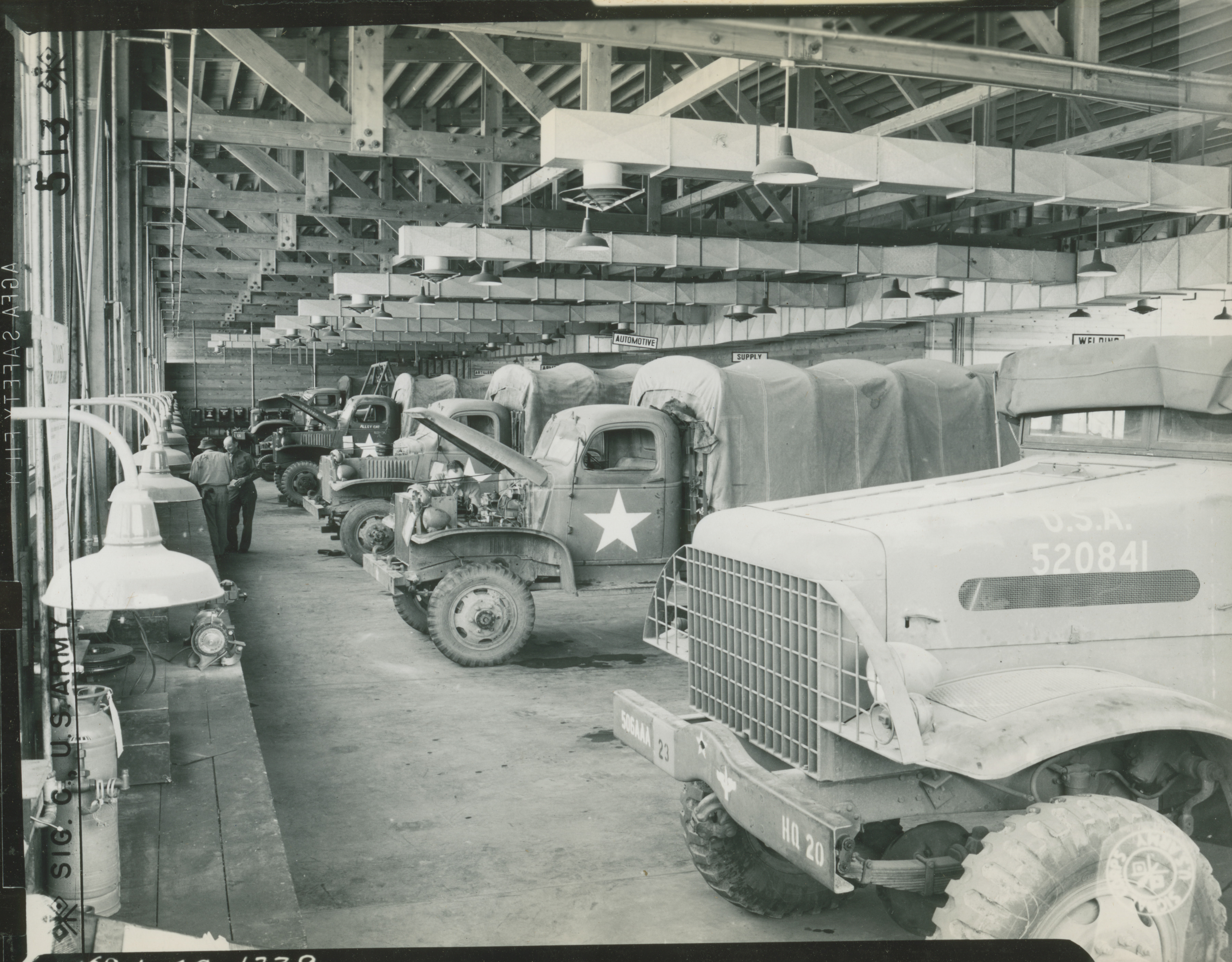 Interior of vehicle repair shop in San Luis Obispo, California on 30