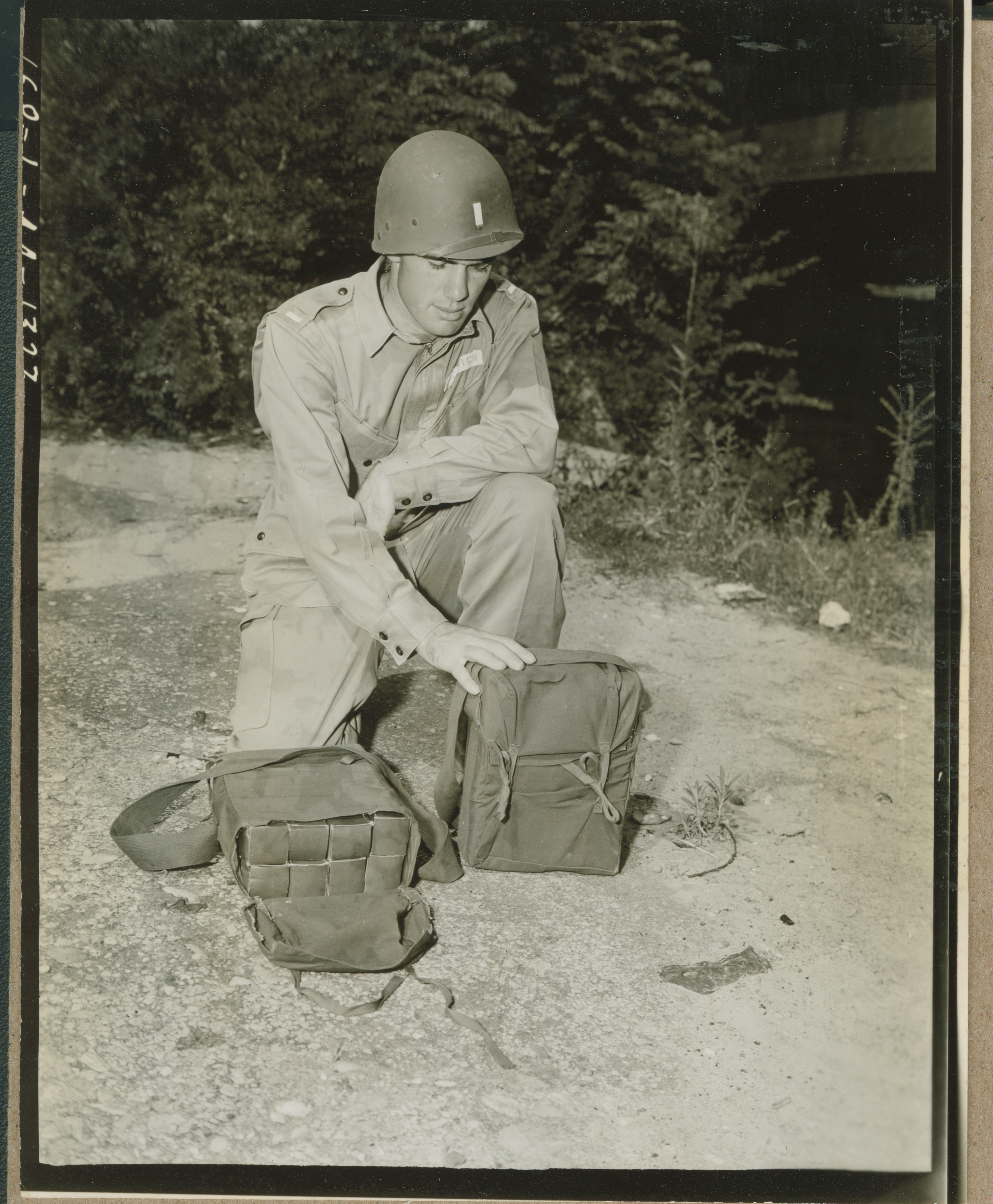 Paratrooper demolition kit bags in Fort Benning, Georgia on 28