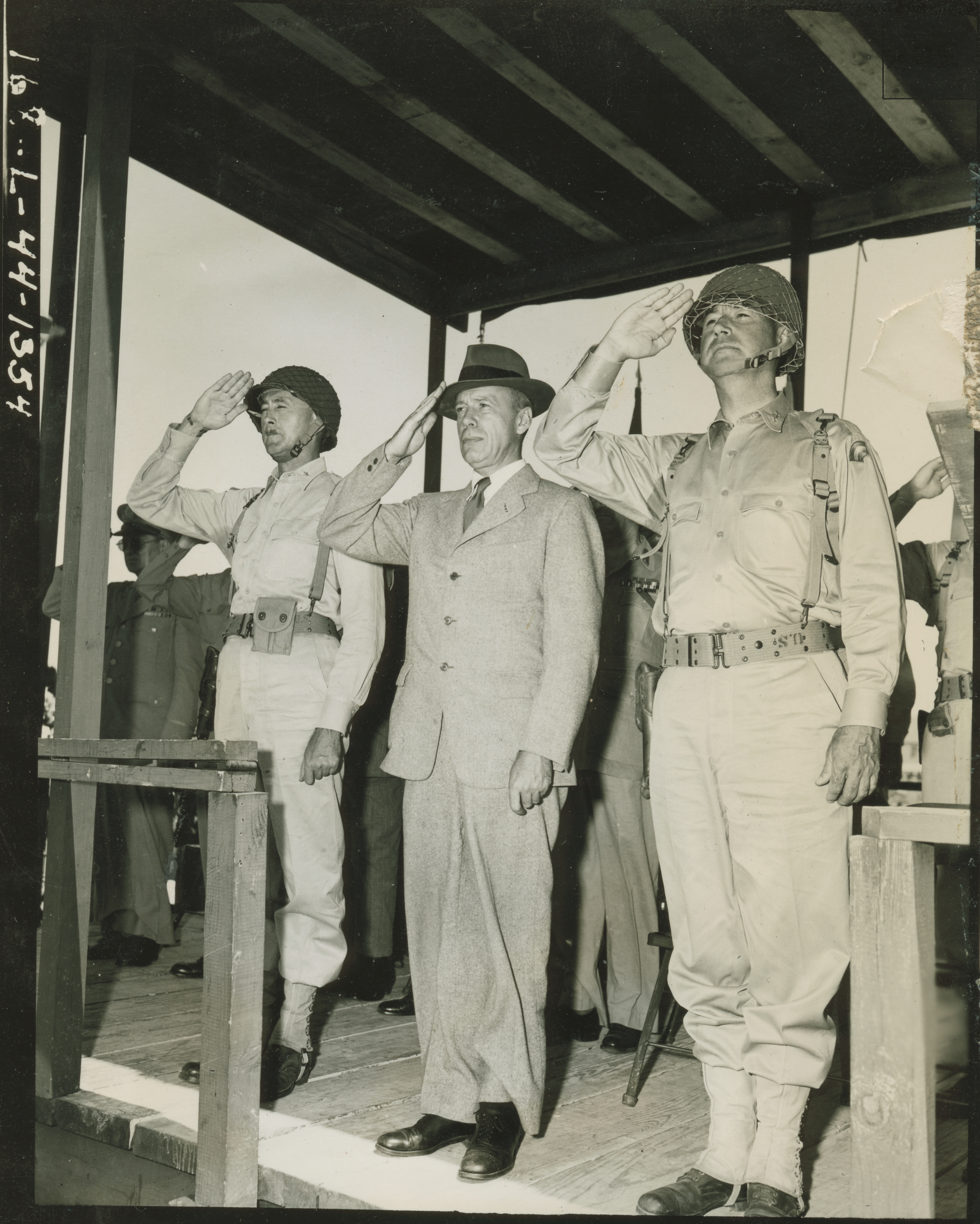 Generals Salute Troops Passing In Review At Camp Gruber Oklahoma On 15 