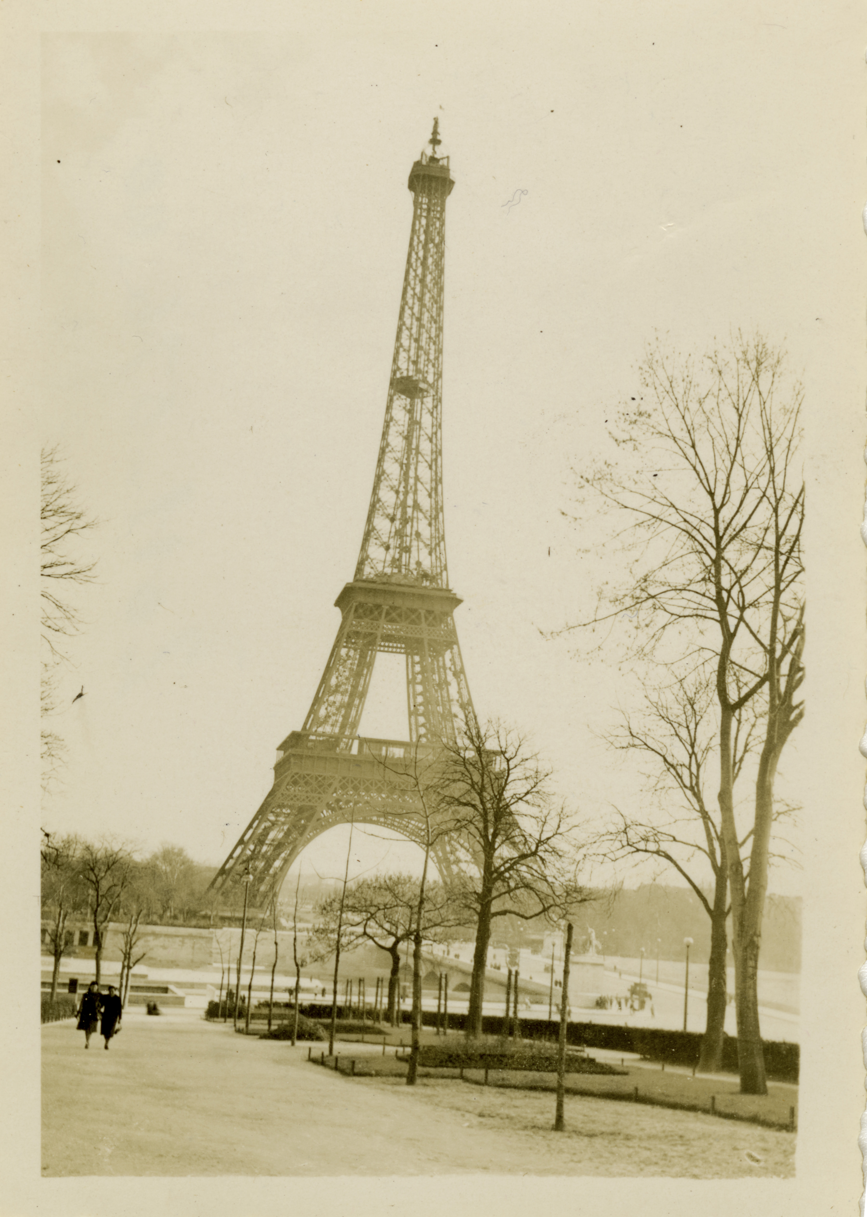 View of the Eiffel Tower in Paris, France in 1945 | The Digital ...