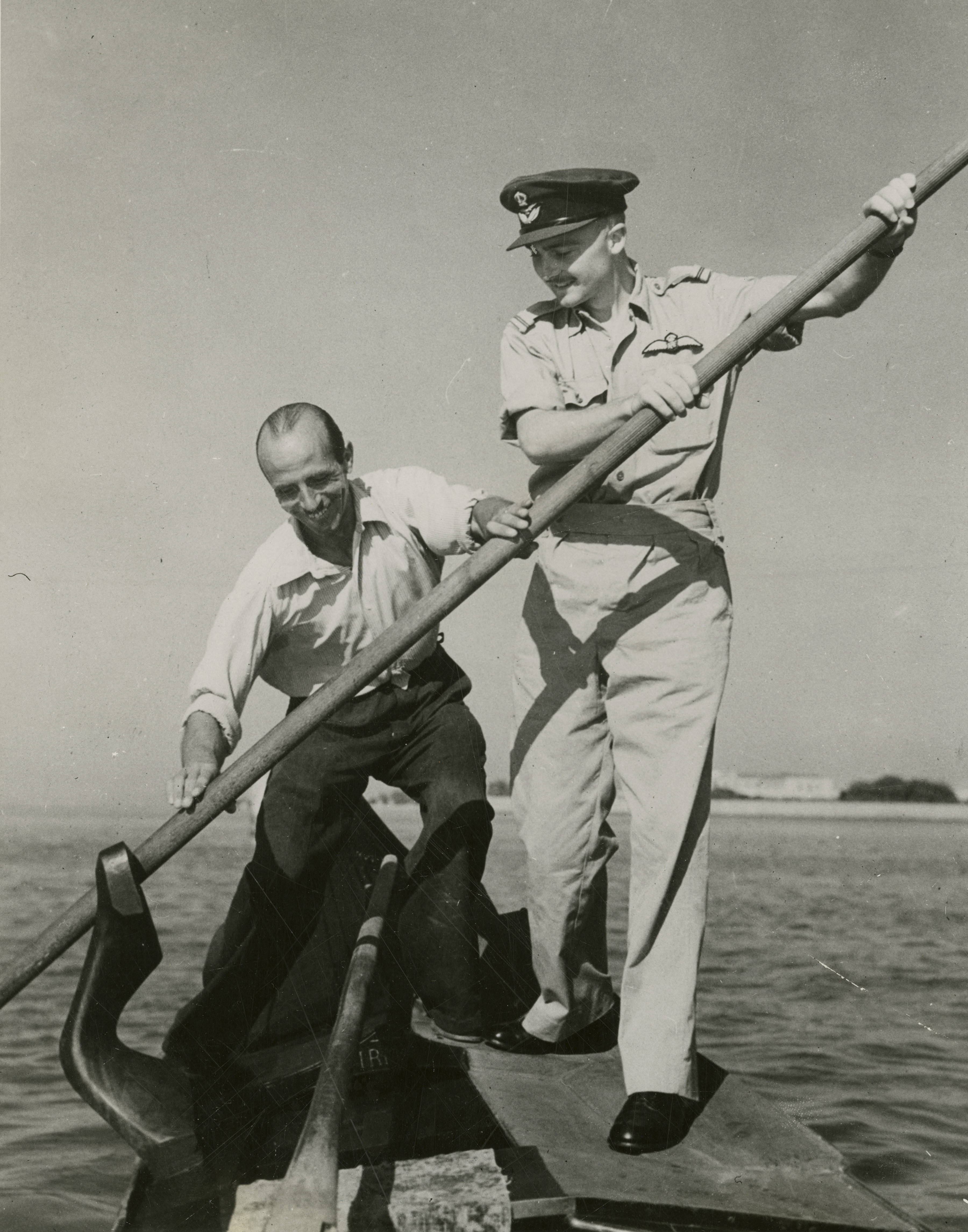 Royal Air Force Pilot Charles Booth Learning To Control A Gondola In Venice Italy 1945 The Digital Collections Of The National Wwii Museum Oral Histories