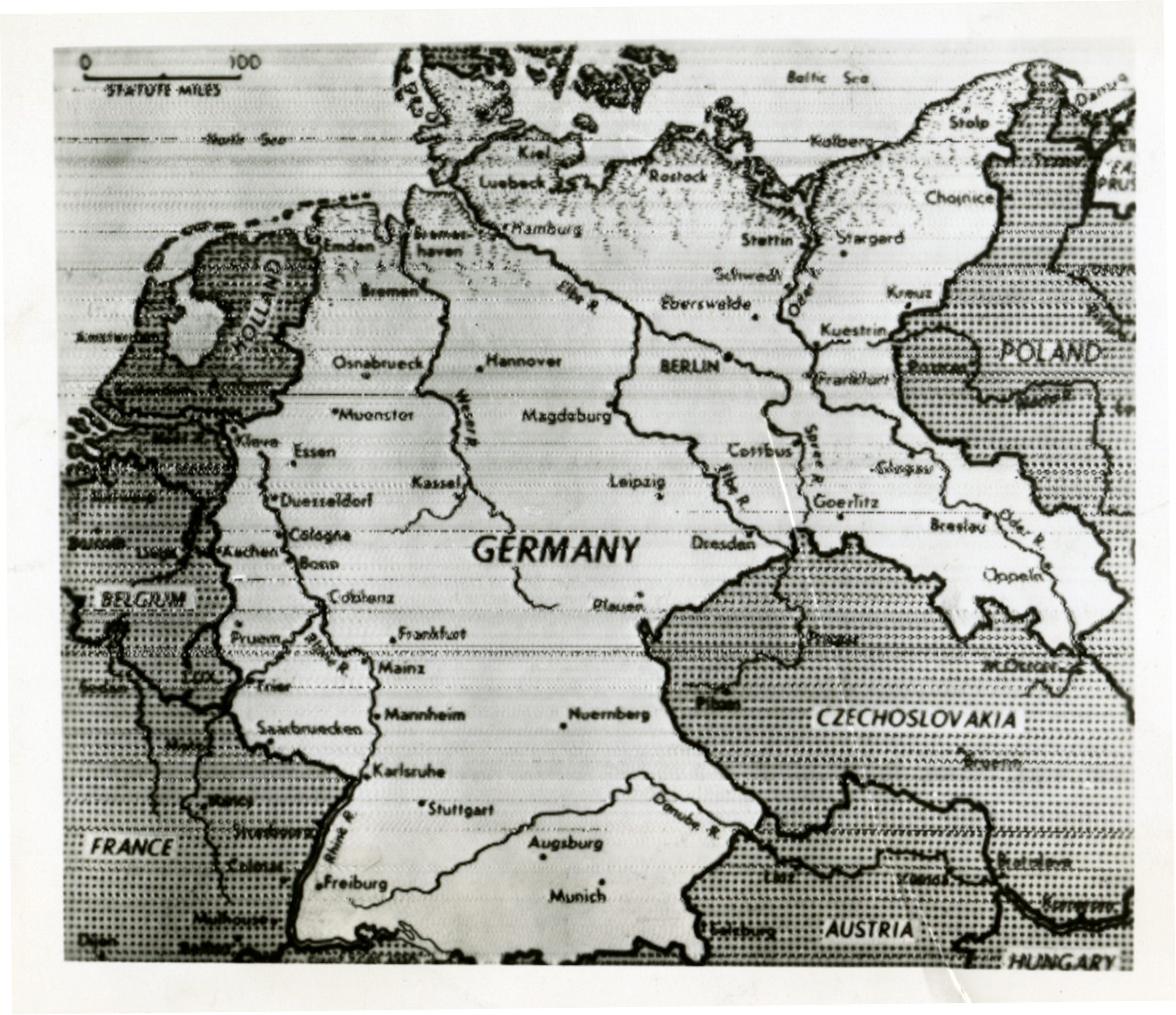 Historic Map Germany: Map Of The Occupation Areas/Map Depicts Germany ...