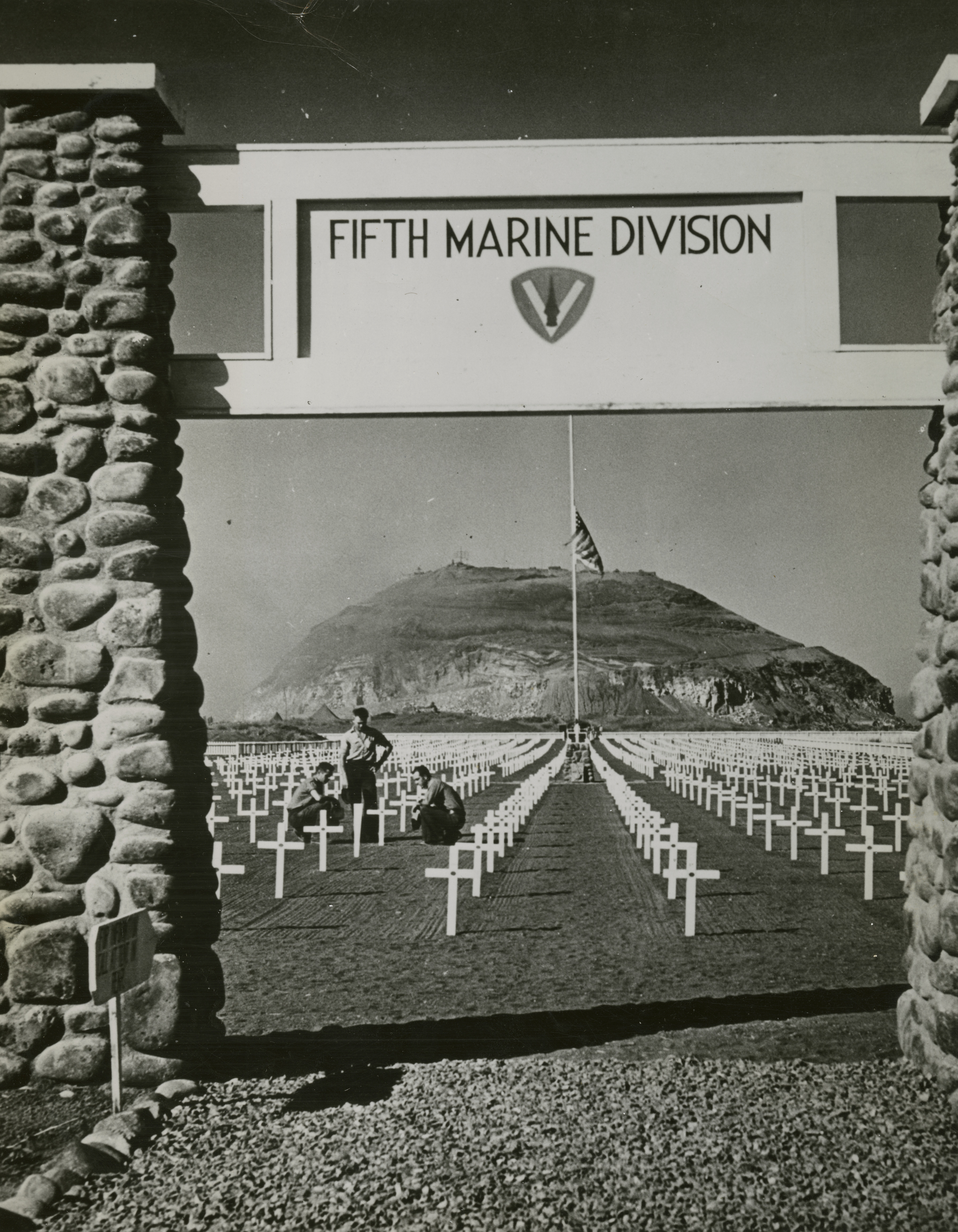 Entrance To The 5th Marine Division Cemetery Iwo Jima Japan 1945