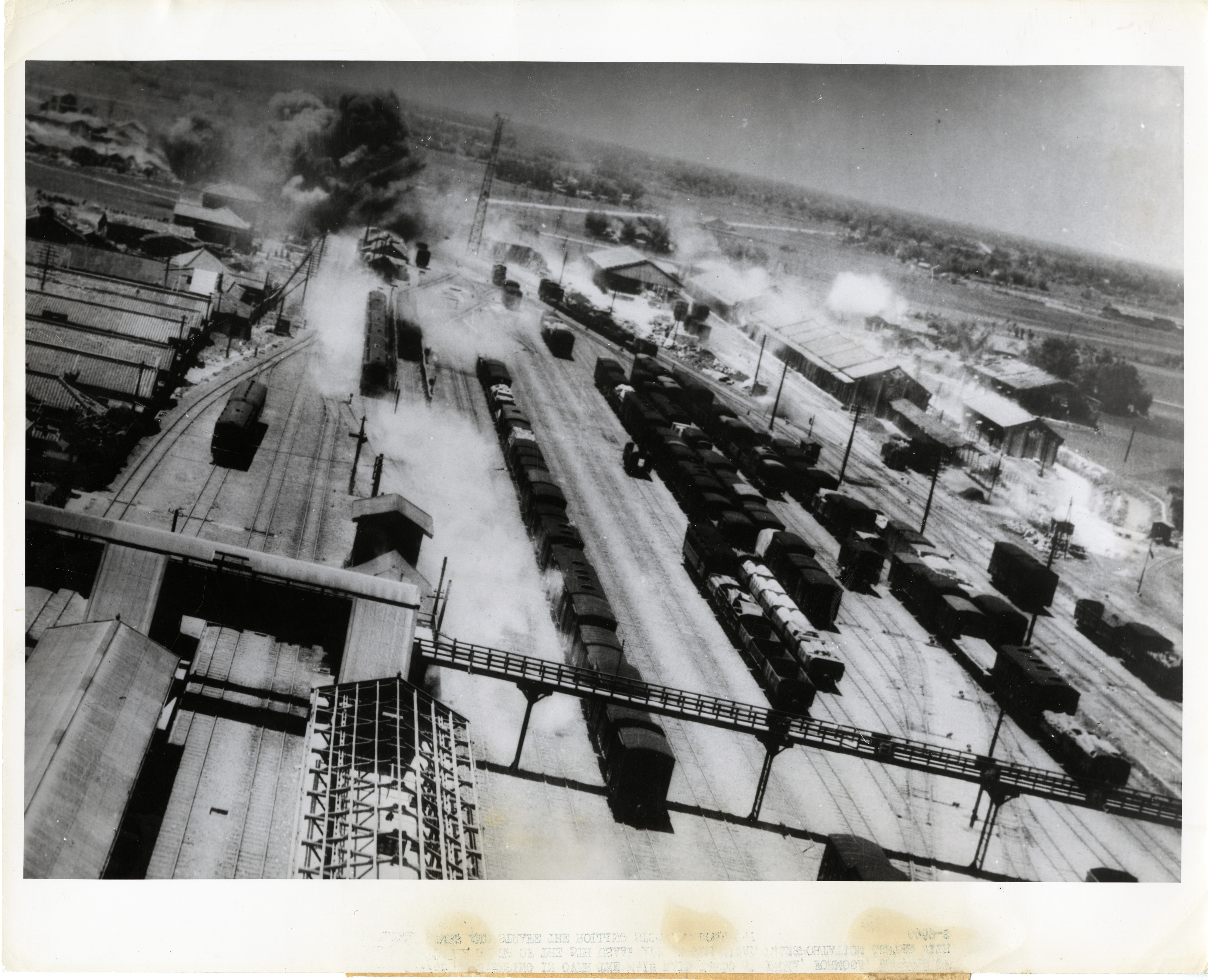 U S Bombers Sweeping Low Over The Main Rail Yard At Sh ka Formosa 