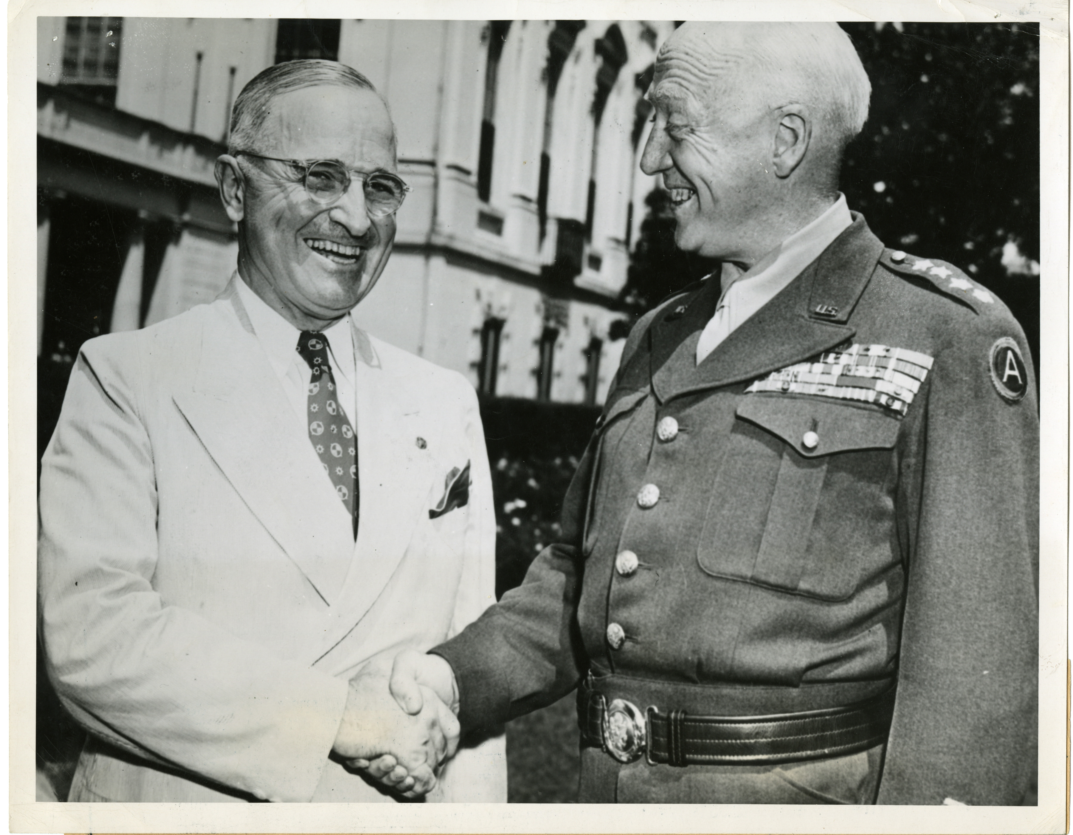 President Truman greeting General Patton in the United ...