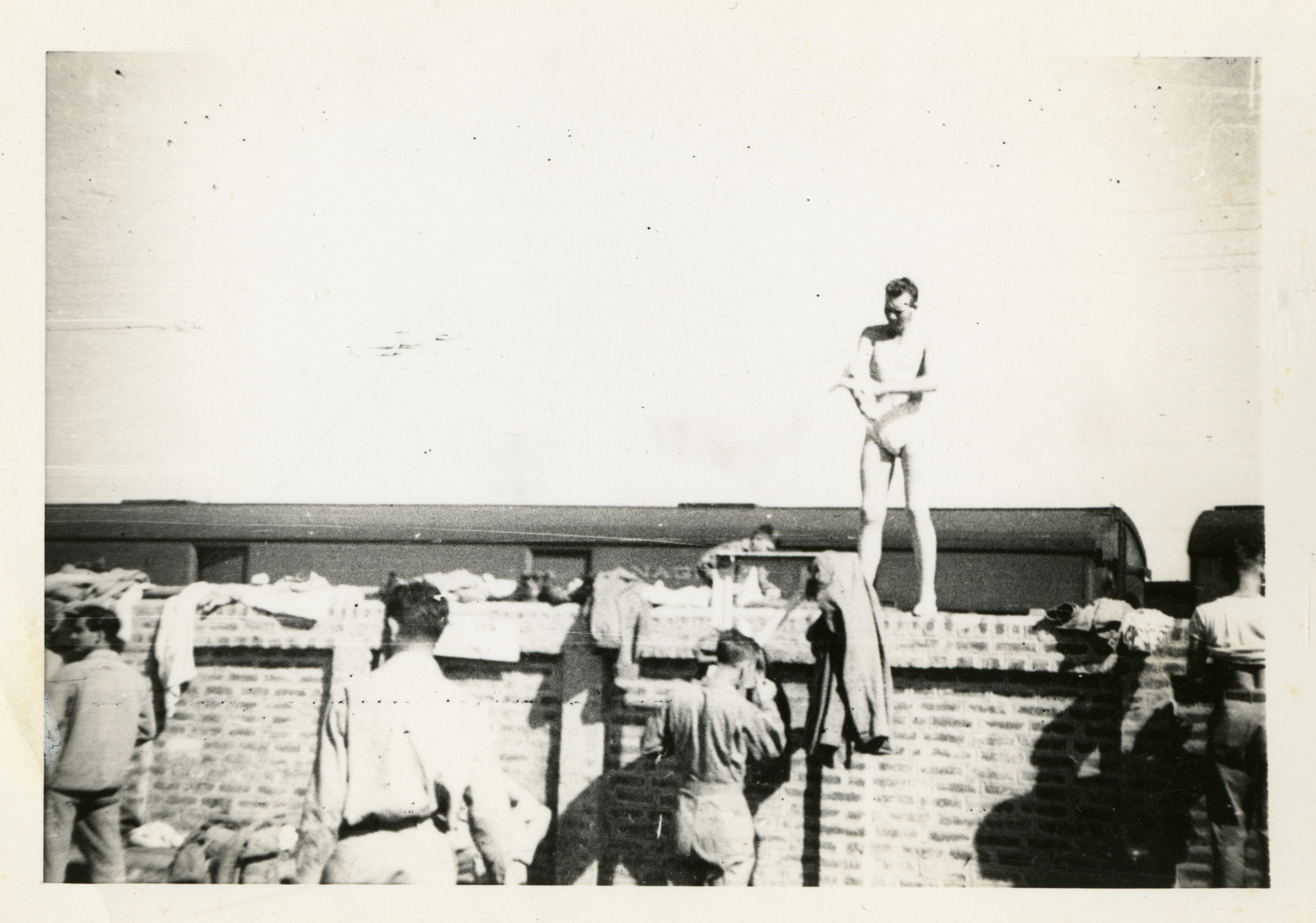 Soldiers Shower Off Prior To Boarding A Train In India In 1944 The