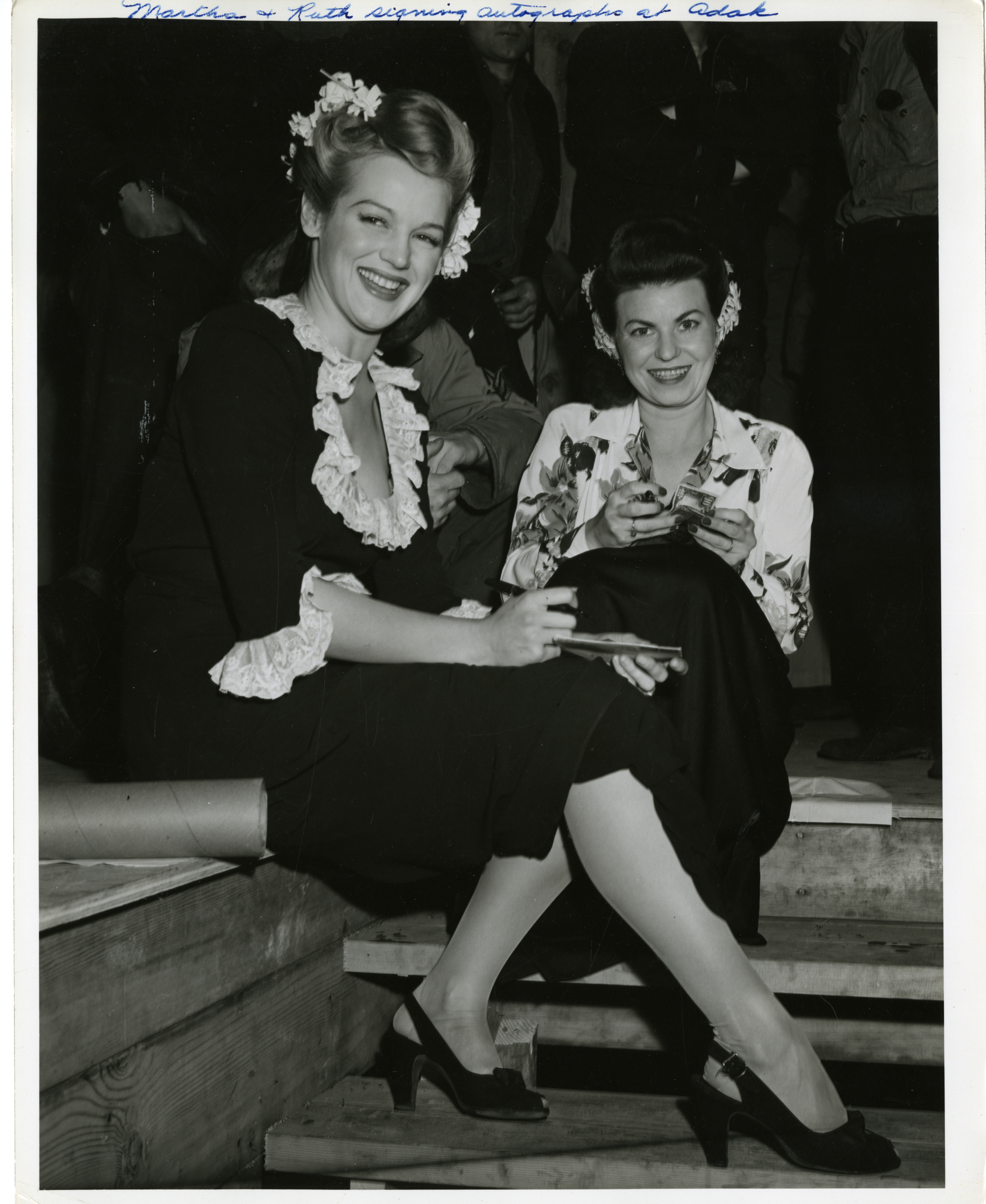 Martha And Ruth Sign Autographs Alaska December 1943 The Digital Collections Of The National