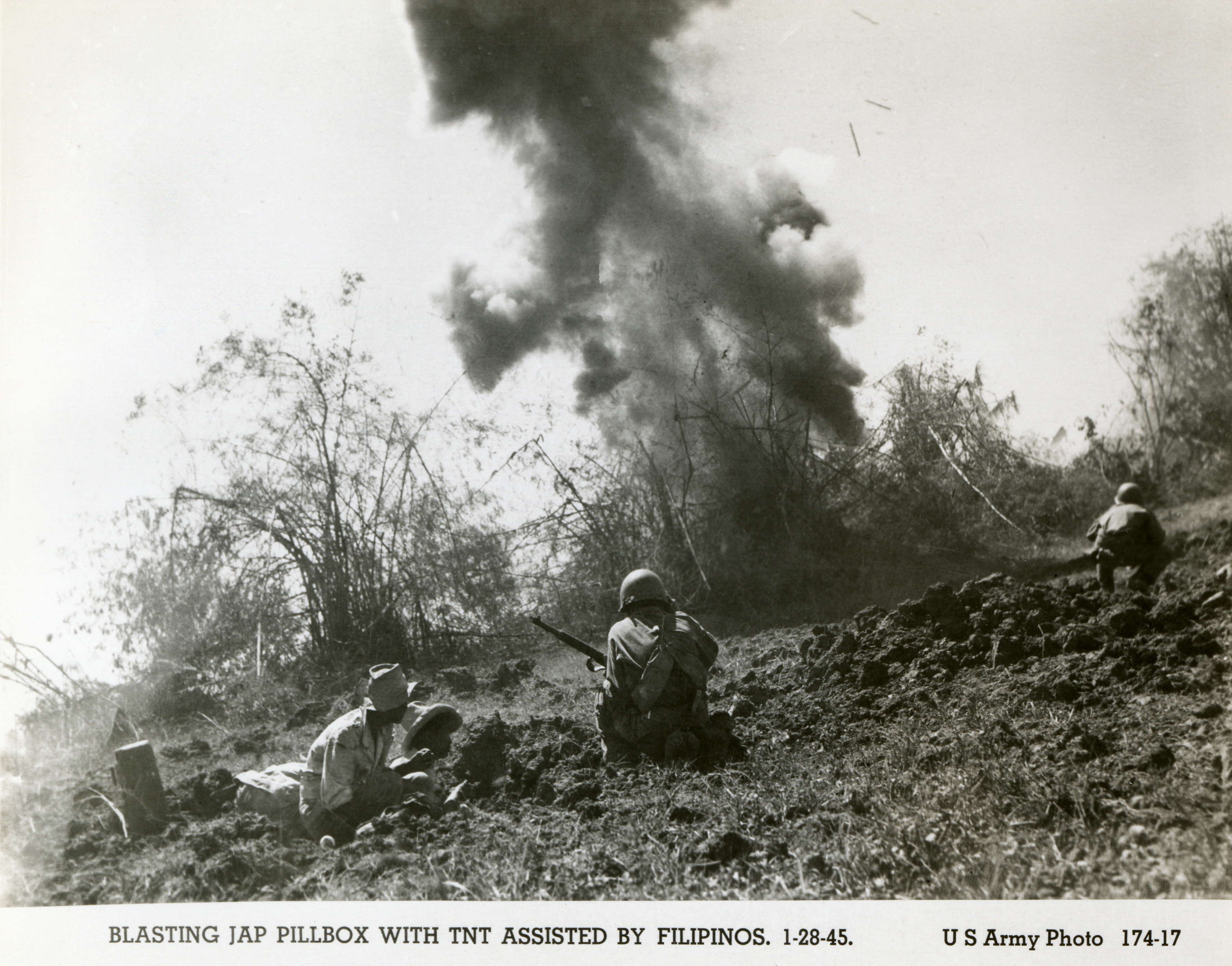 Us Army Soldiers Using Tnt On A Japanese Pillbox, Philippines, 1945 | The  Digital Collections Of The National Wwii Museum : Oral Histories