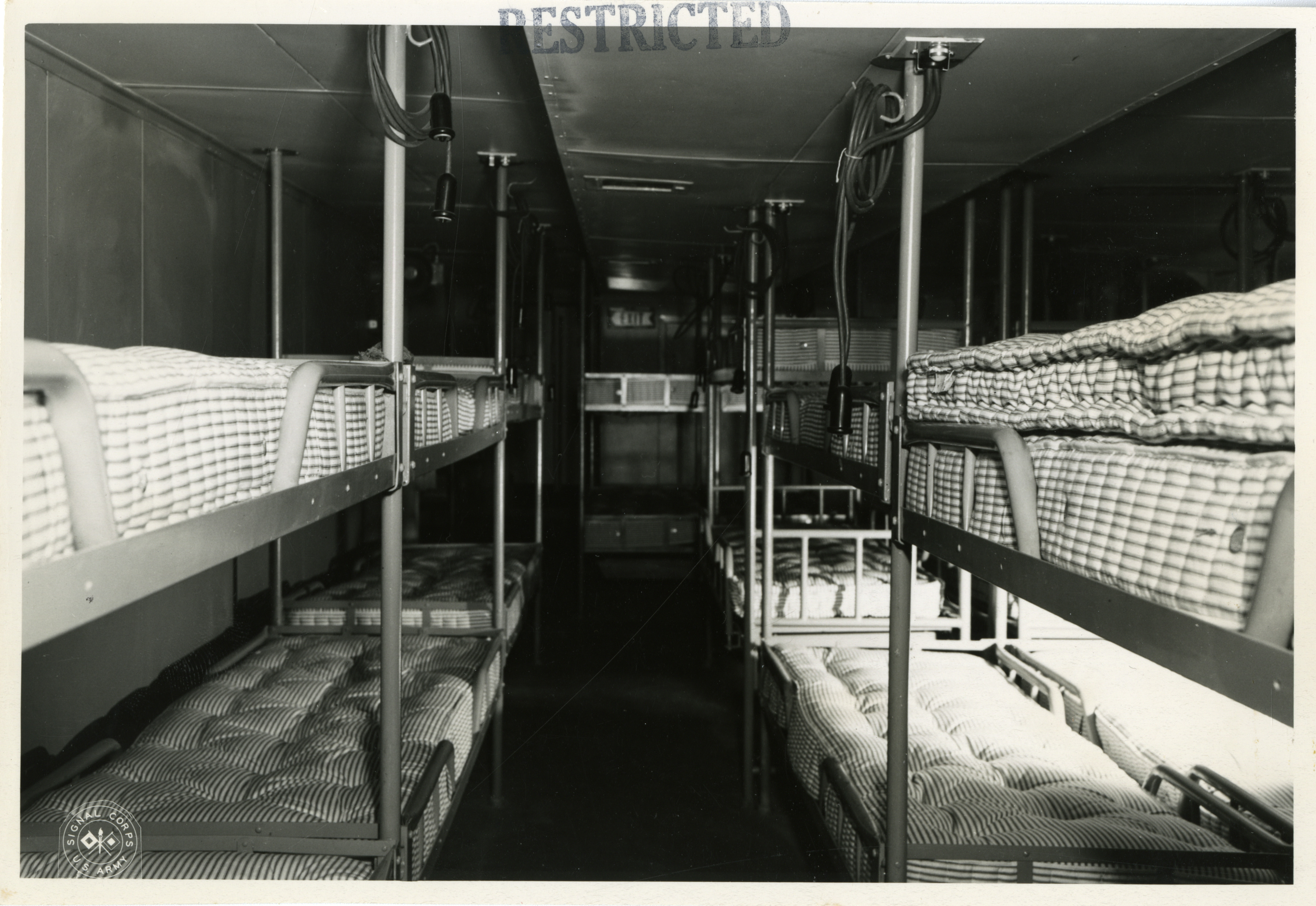Crew quarters aboard a hospital ship in Jacksonville, Florida on