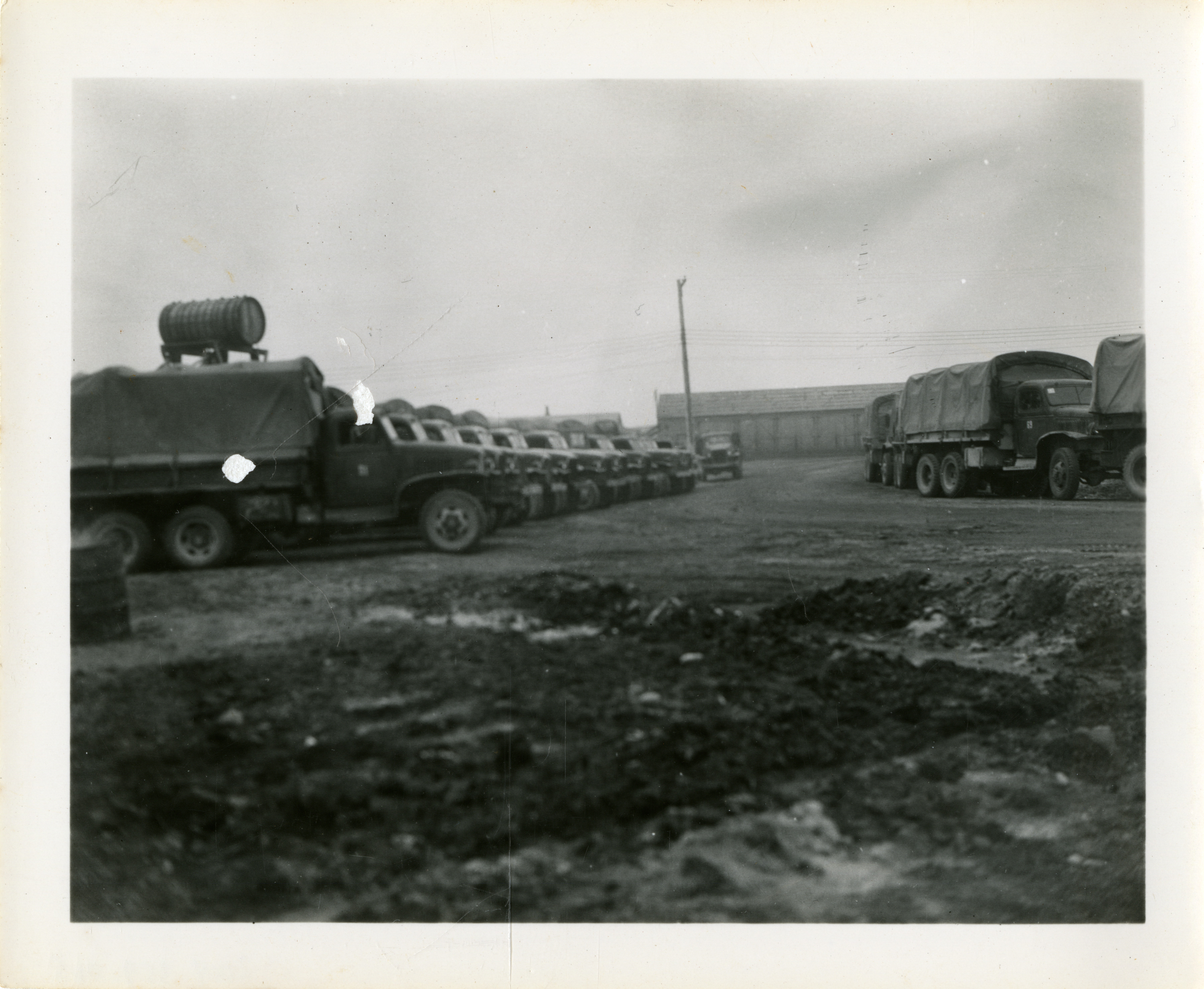Military Vehicles Are Parked In Rows At The Camp Umnak 1944 The