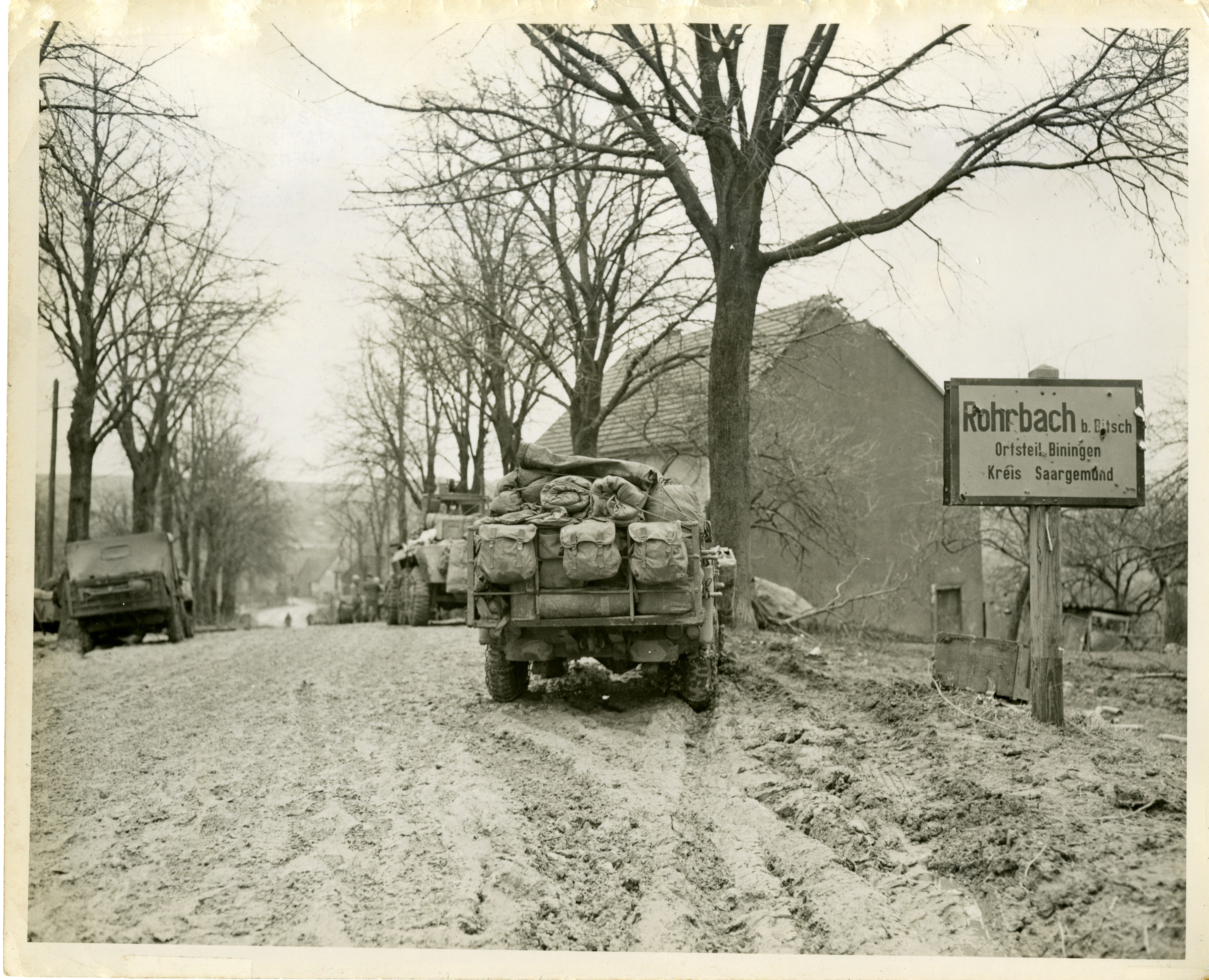 Military vehicles parked alongside a road in Rohrbach, France on 10  December 1944 | The Digital Collections of the National WWII Museum : Oral  Histories
